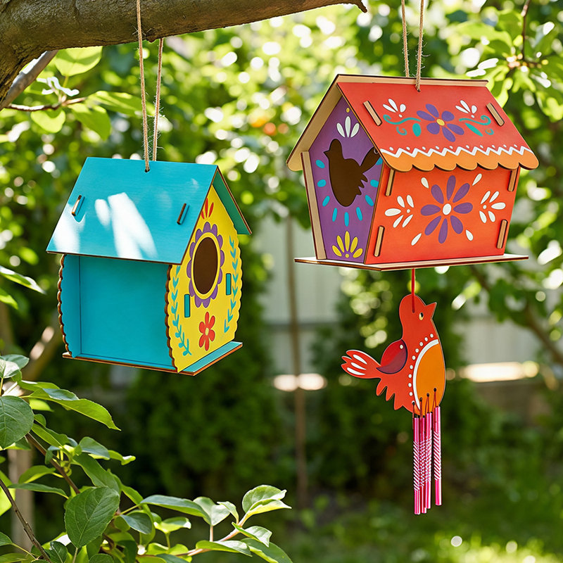 2 Pack Wooden DIY Birdhouse Craft Kit for Kids