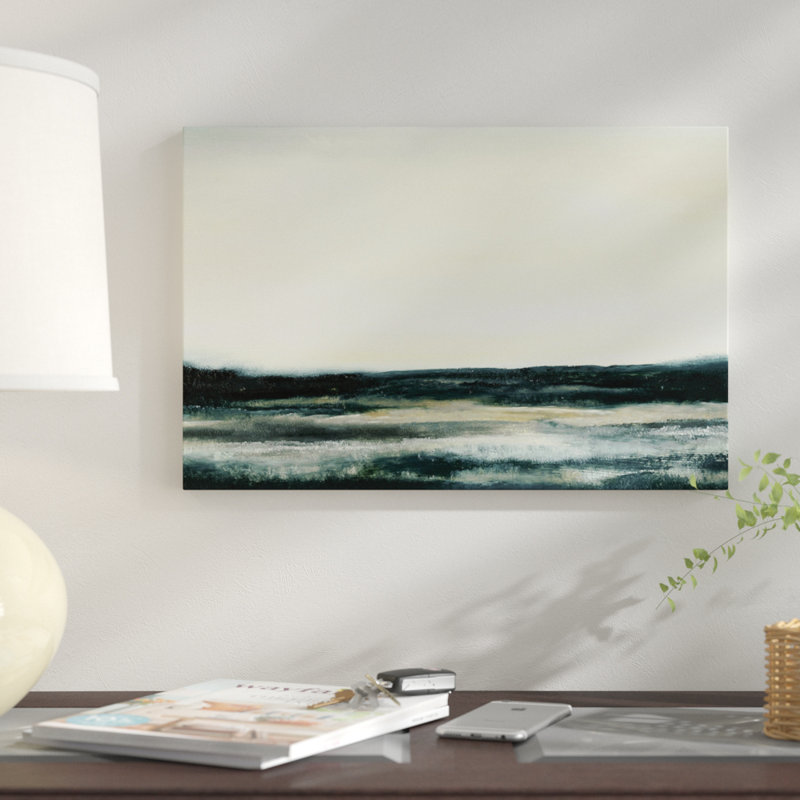 «Approche de soirée», reproduction sur toile, H 18 po x l 26 po x P 1,5 po, Toile avec cadre noir, Pas de tapis