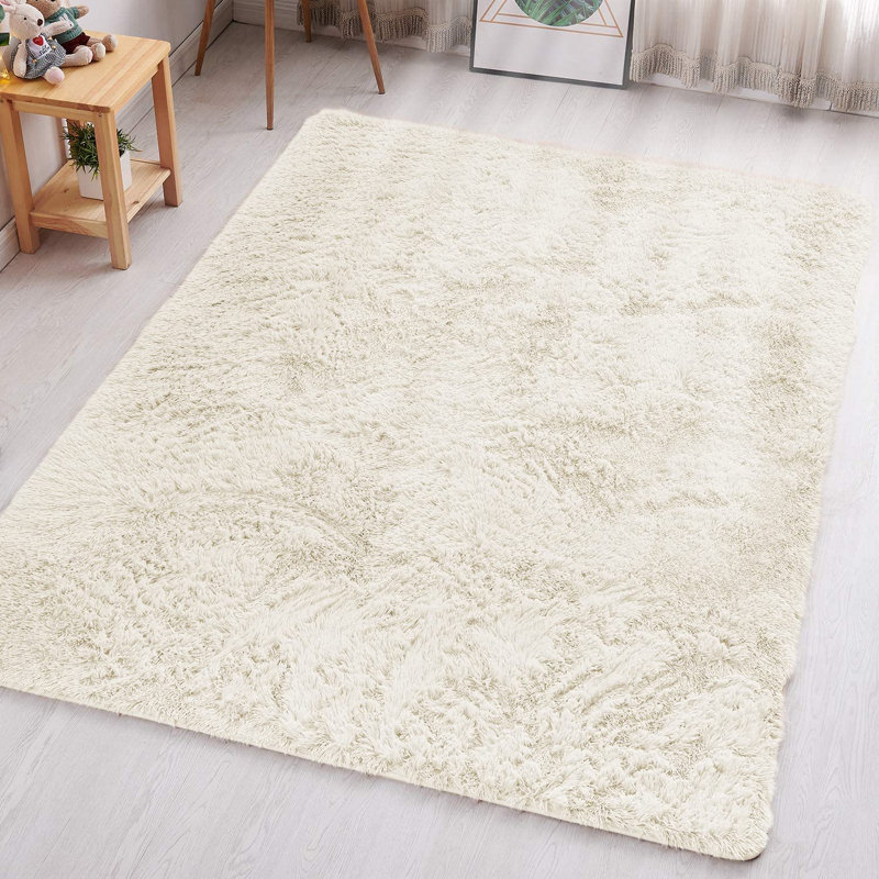 Irinel Deep Pile Fluffy Shaggy Indoor/Outdoor Living Room Area Rug, Rectangle 60 x 110cm