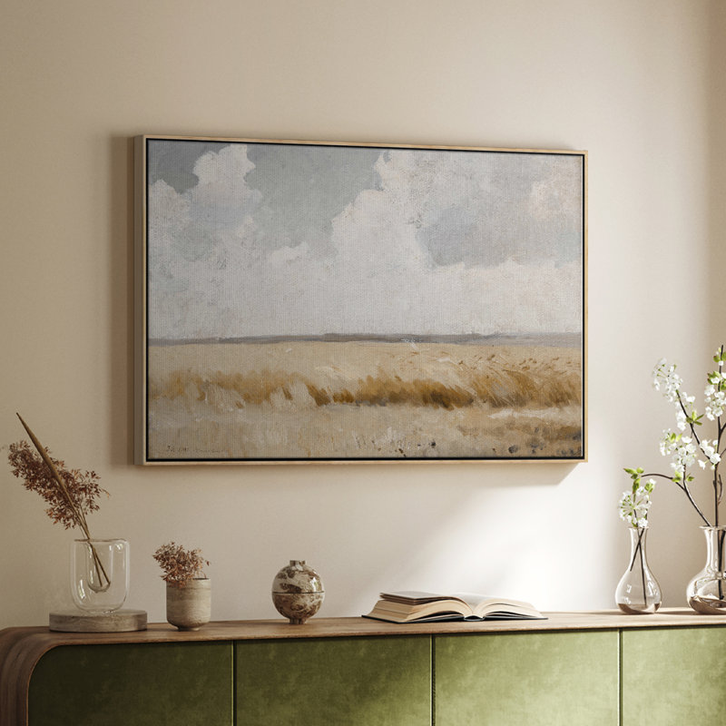 Paysage rétro - DCLXIX, H 17 po x l 25 po x P 2 po, Toile naturelle avec cadre flottant