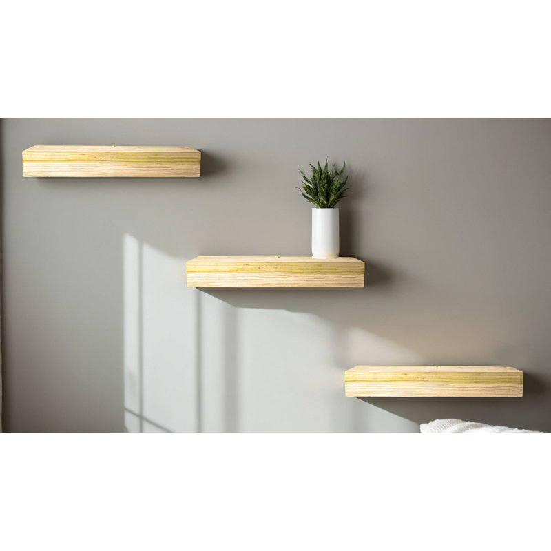 Rayne Poplar Floating Shelves, 3" H x 29" W x 6" D