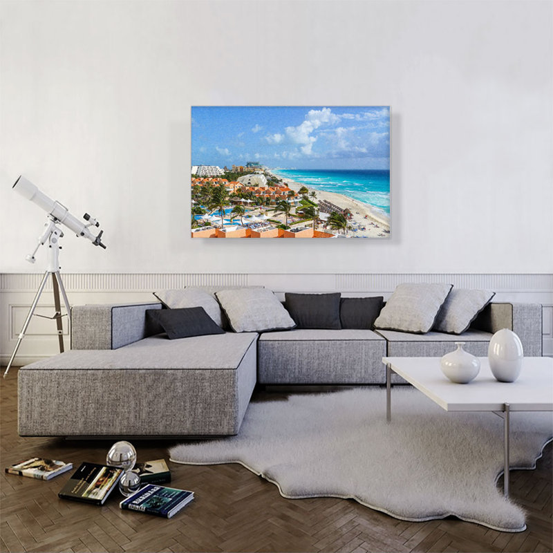 Cancun Home Decor - Reproduction de photo sur toile tendue, H 26 po x l 40 po x 1,5 po