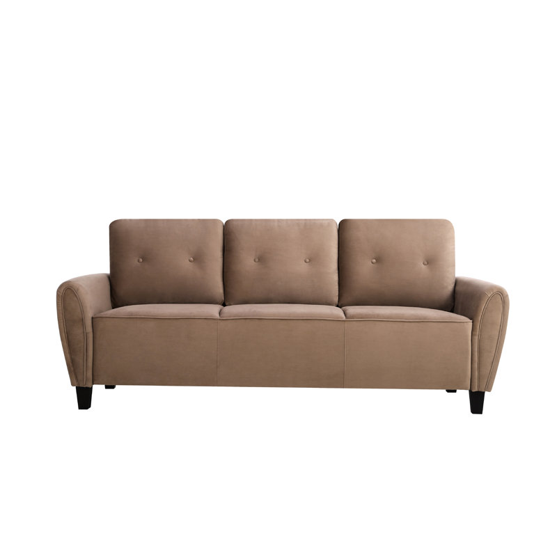 Murrill 80.31'' Velvet Sofa, Brown