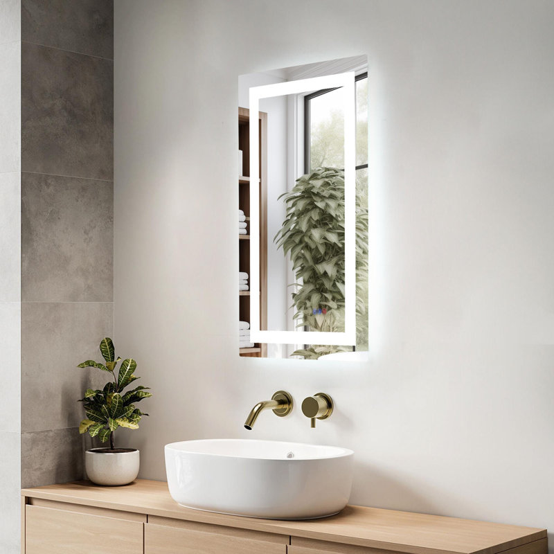 Miroir DEL Riven, couleur réglable 3000K / 4200K / 6400K, 20 po x 30 po, Rectangulaire