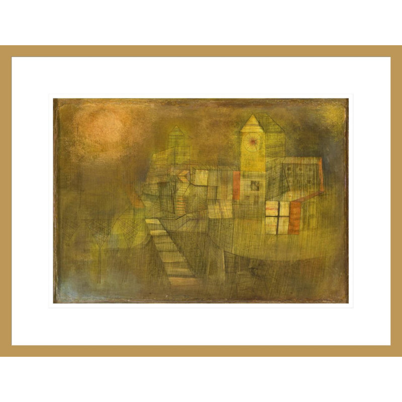 «Small Village in the Autumn Sun» par Paul Klee, impression giclée encadrée, H 16,86 po x l 21,75 po