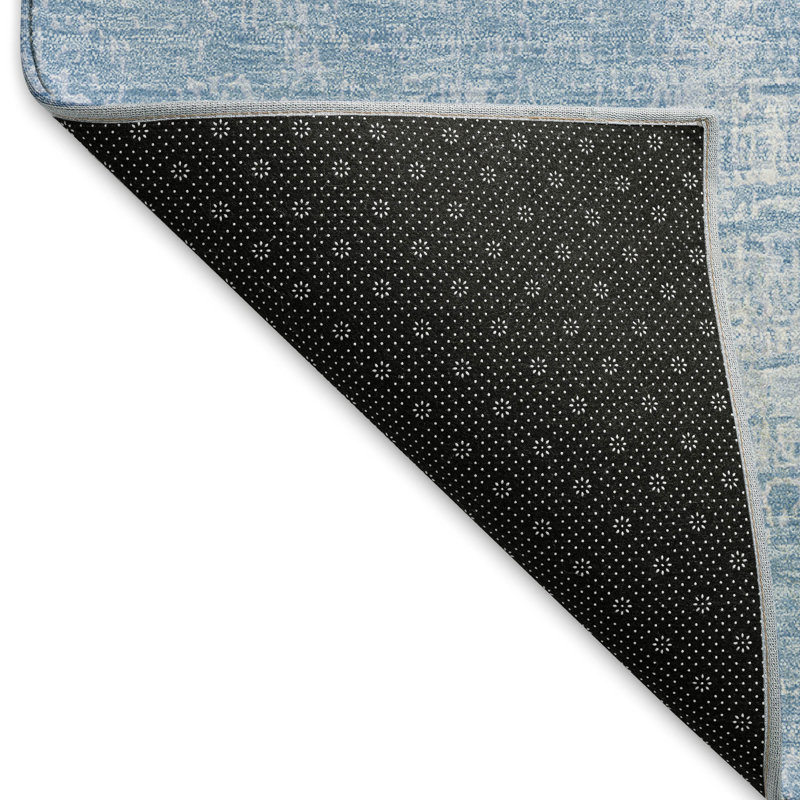 Premium Blue Rectangular Synthetic Washable Rug 3' x 5'