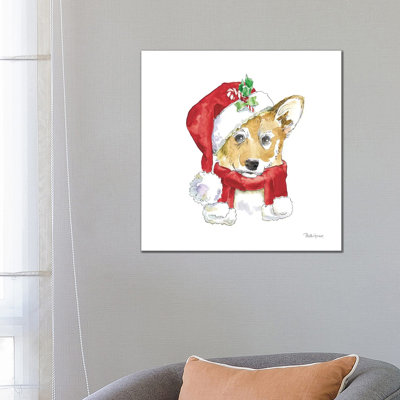Holiday Paws VIII On White by Beth Grove - Wrapped Canvas Print