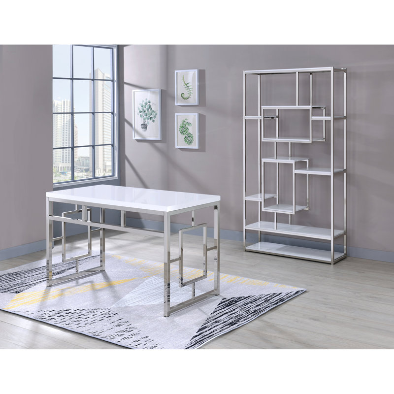 Alize - Bookcase And Desk - White