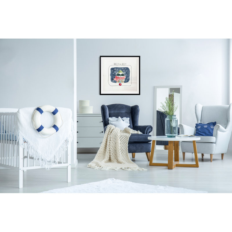 Raton laveur de Noël - art sur toile, H 30,5 po x l 30,5 po x P 1,5 po, Cadre plastique noir