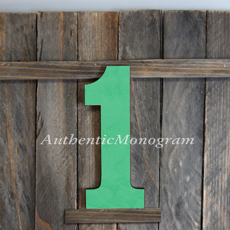 Suspension murale numéro de lettre monogramme, Vert, 1