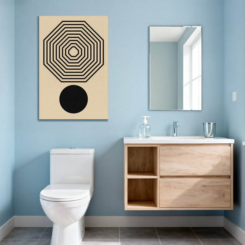 Fashion Geometric Octagon Pattern With Central Circle, 12" H x 18" W