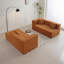 Canapé modulaire en L 105,5 po, canapé modulaire en L capitonné à assise profonde avec méridienne pour salon-1467906289