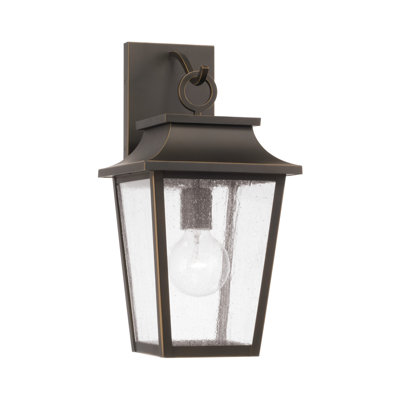 Lanterne murale d'extérieur 1 lumière effilée avec verre ondulé