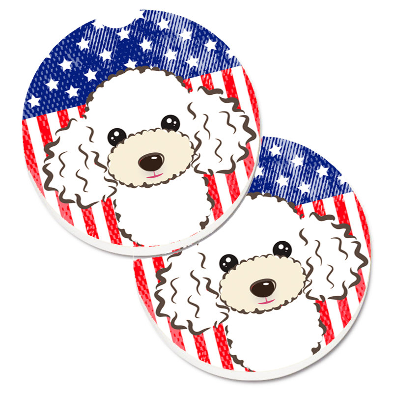 Sous-verre american flag, Caniche blanc