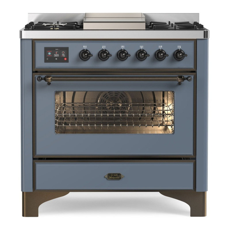Majestic II Series 36" 3.5 cu ft. Freestanding Dual Fuel Range, Liquid Propane, Stainless Steel/Copper