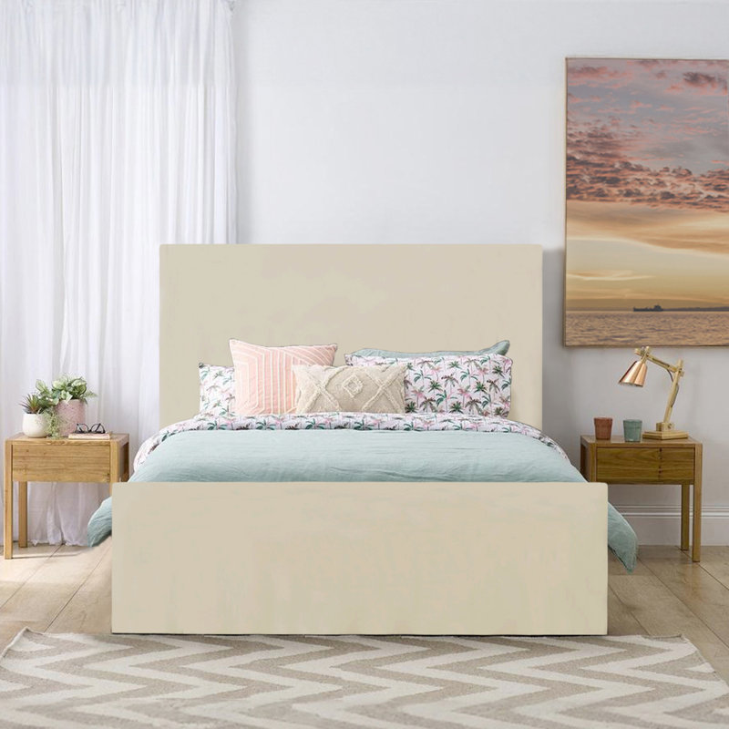 Amed Upholstered Ottoman Storage Bed, Double (4'6), Cream