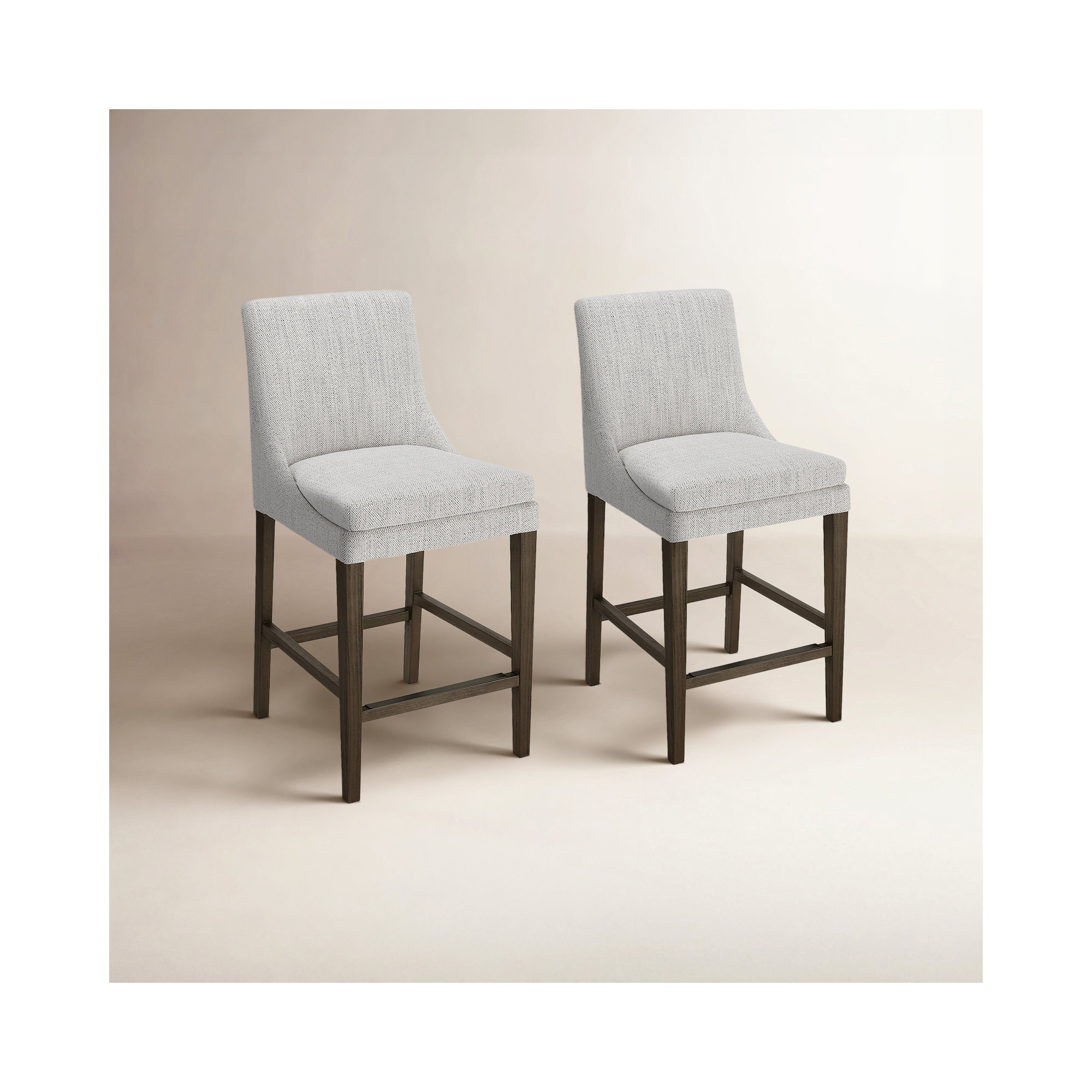 Niara Rectangle Upholstered Bar Stools , Counter Stool (26" Seat Height)