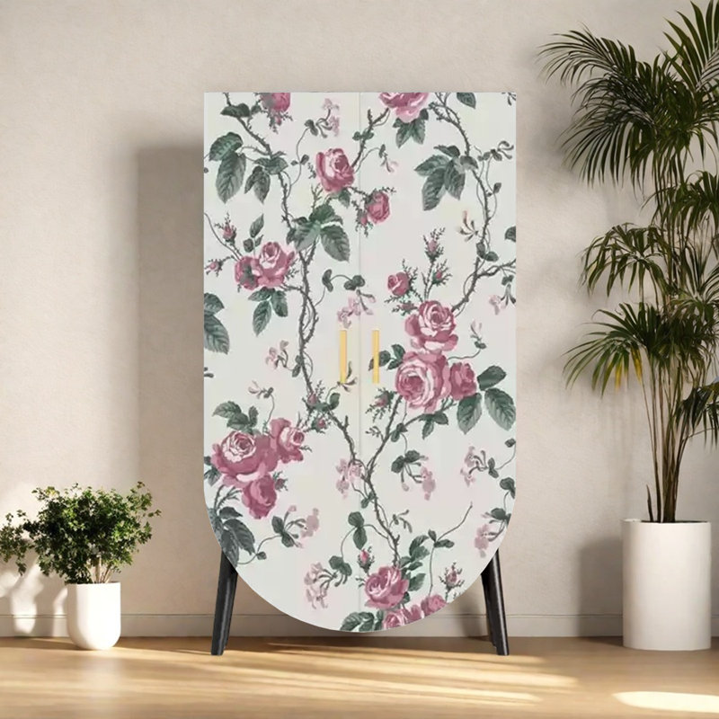 Armoire de rangement moderne à deux portes, Noir / blanc ivoire