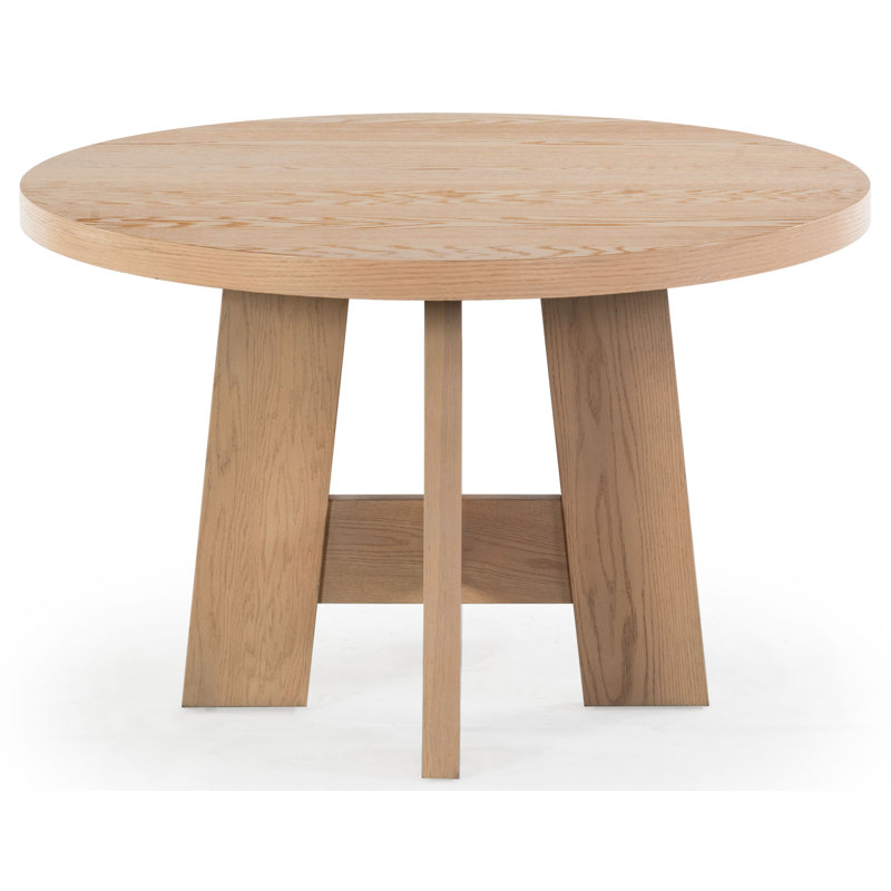 Beverley Round Wood 47 Inch Dining Table, Oak