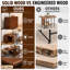 Fully Assembled Solid Wood Folding Dining Table With 4 Chairs, Walnut Finish, 2 Drawers And Casters-1584186180