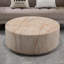 Table basse ronde cylindrique, table basse d'appoint basse en faux travertin-453763986-453763987