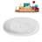 59" Streamline Soaking Glossy White Freestanding Tub and Tray With Internal Drain-101412930