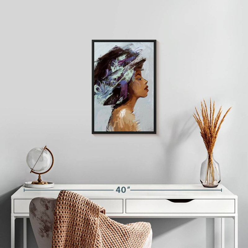 Gorgeous Lady, 13 po x 19 po, Cadre flottant noir