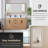 Anais 60" Double Bathroom Vanity with Grain White Engineered Stone Countertop with Mirror
