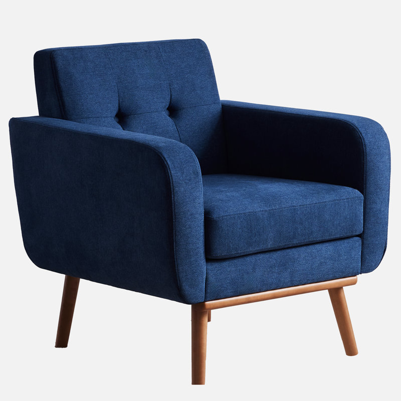 Upholstered Armchair, Blue Polyester