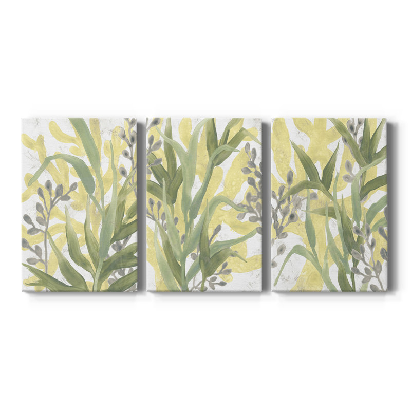 Sea Grass Fresco I - Toile tendue avec châssis sur mesure - 3 pièces