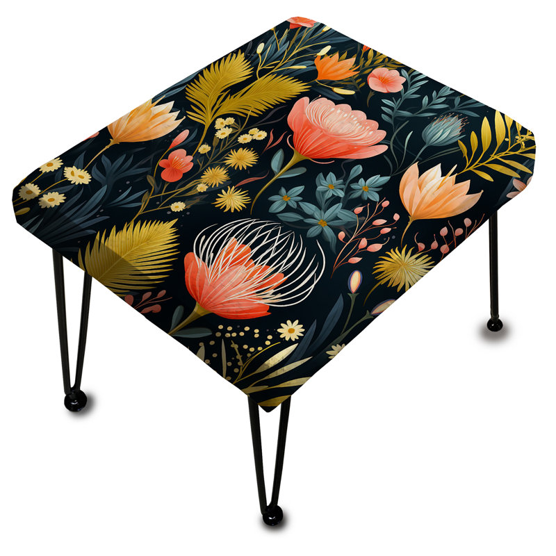Vibrant Coastal Botanic Coastal Motif - Repose-pieds rectangulaire floral