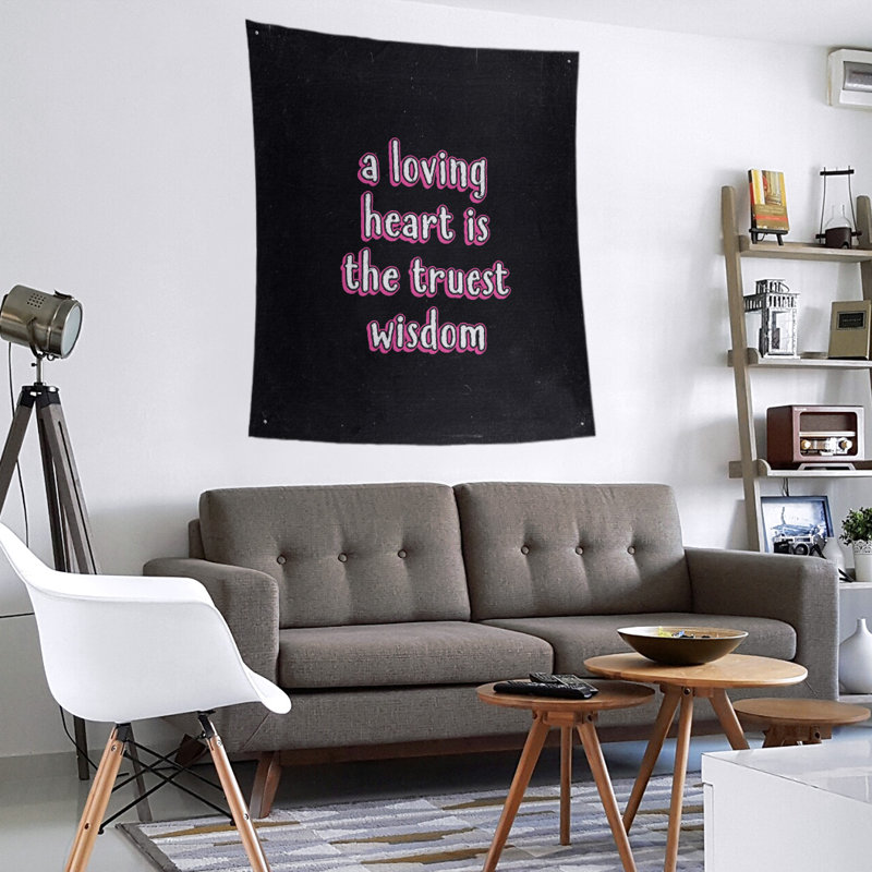 Tapisserie en polyester avec citation en polyester, H 60 po x l 51 po, Rose