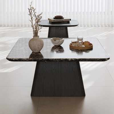 Ensemble de tables basses carrées Black Stone +
