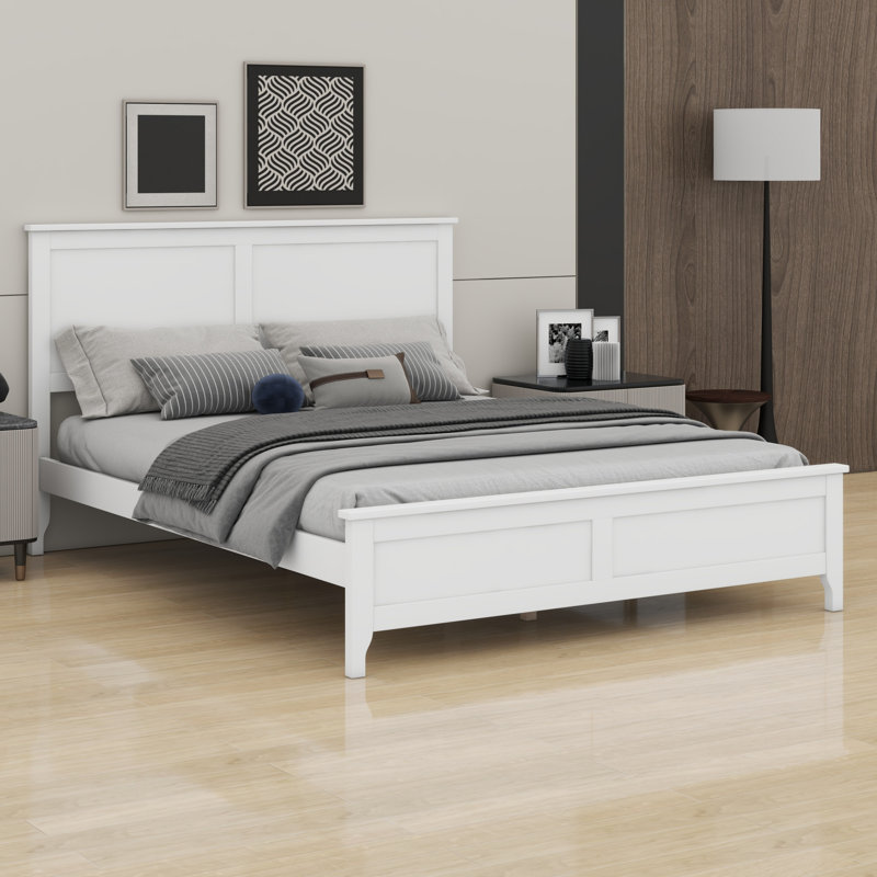 Lit plateforme Modern, Blanc, Grand