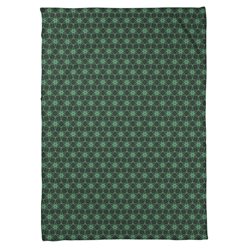 Couverture à motif de cercles ornés Katelyn Elizabeth, l 62,5 po x L 82,5 po, Vert / Noir