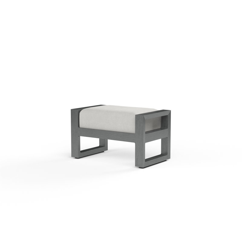 Redondo Outdoor Ottoman, Cast Silver Sunbrella®