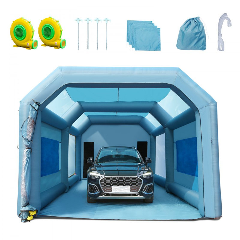 Inflatable Paint Booth, Inflatable Spray Booth, with 950W+750W Powerful Blowers and Air Filter System, Portable Car Paint Booth for Large Truck, Large Van, Large Machinery