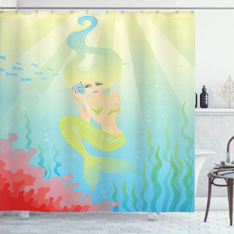 Shower Curtain with Hooks Included, 69" W x 75" L
