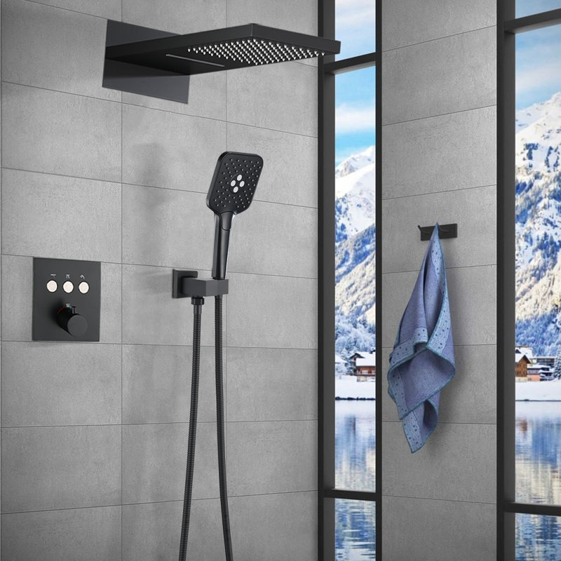 All-In-One Kit with Rough in-Valve, Matte Black