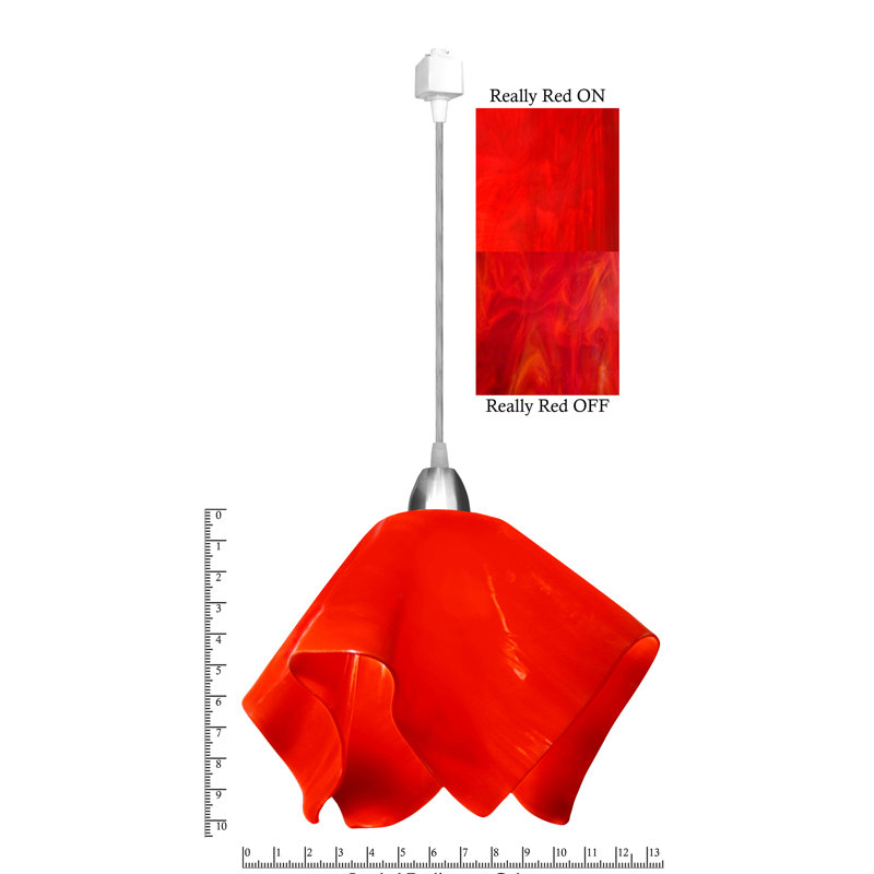 Luminaire suspendu géométrique 1 lumières unique Sapin, Rouge vif, Grand