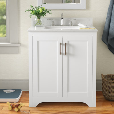Moore 30'' Single Bathroom Vanity with Engineered Marble Top