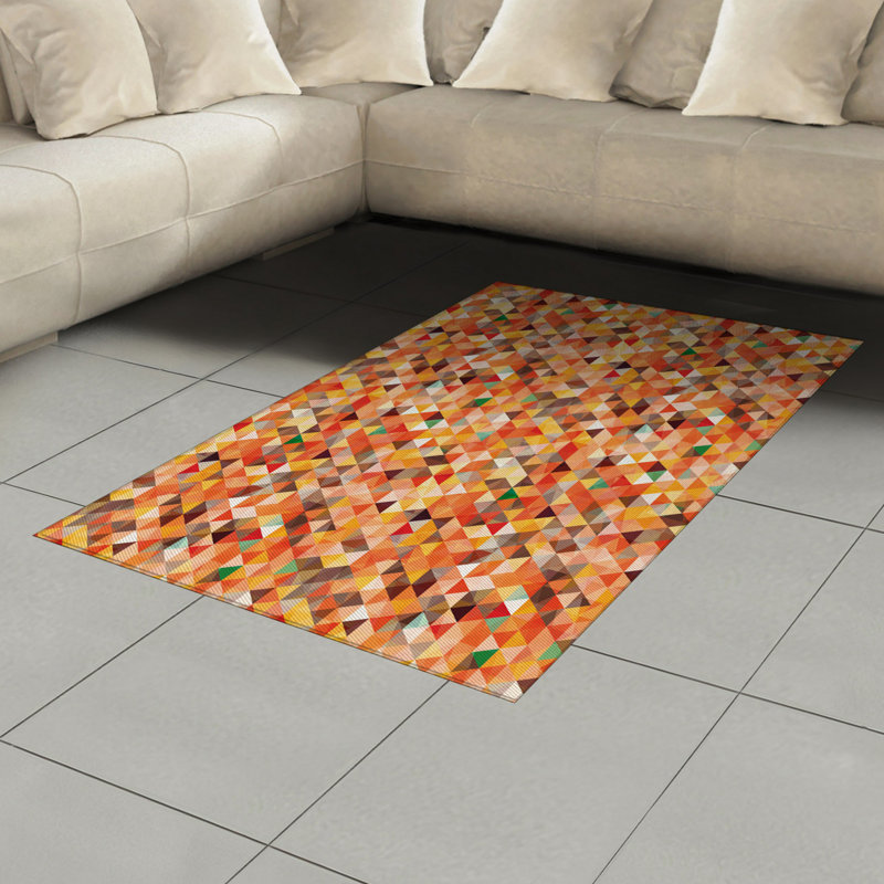 Tapis décoratif en fibres de polyester à haute densité Trippy, Rectangle 2 pi 7 po x 5 pi