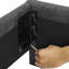 Grand lit tapissier gris anthracite