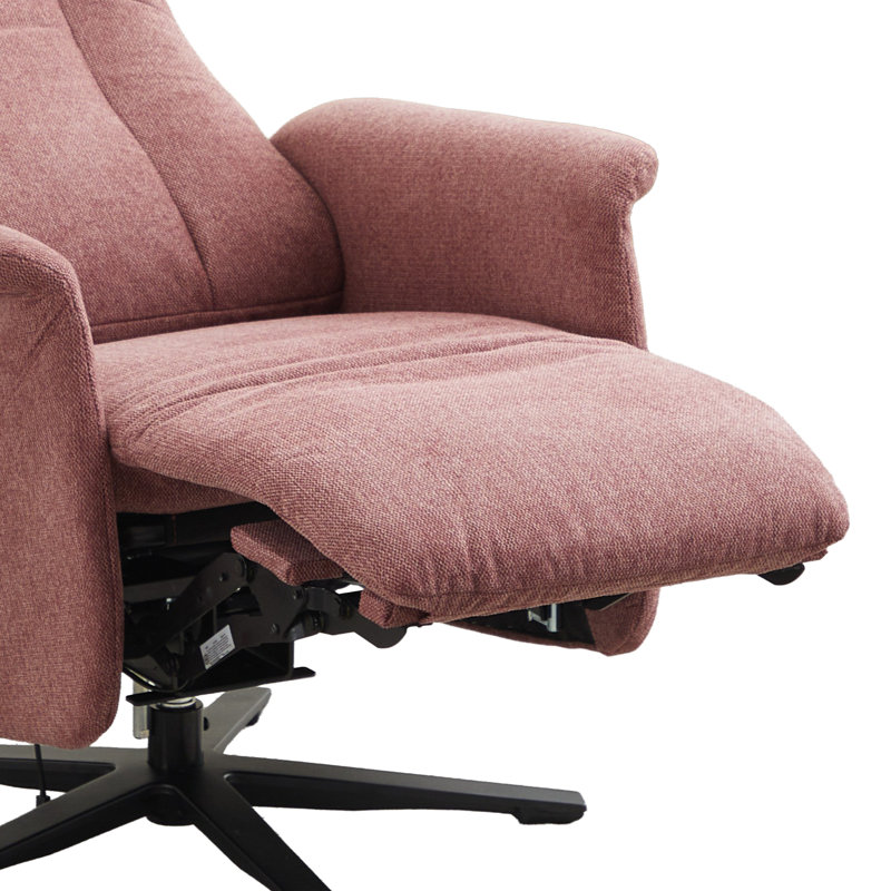 Chaput 69cm Wide Swivel Lounge Chair, Reclining, Rose Polyester Blend