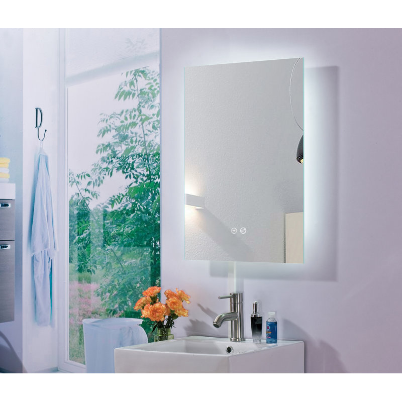 Miroir de salle de bain lumineux Mannheim, 30 po x 20 po