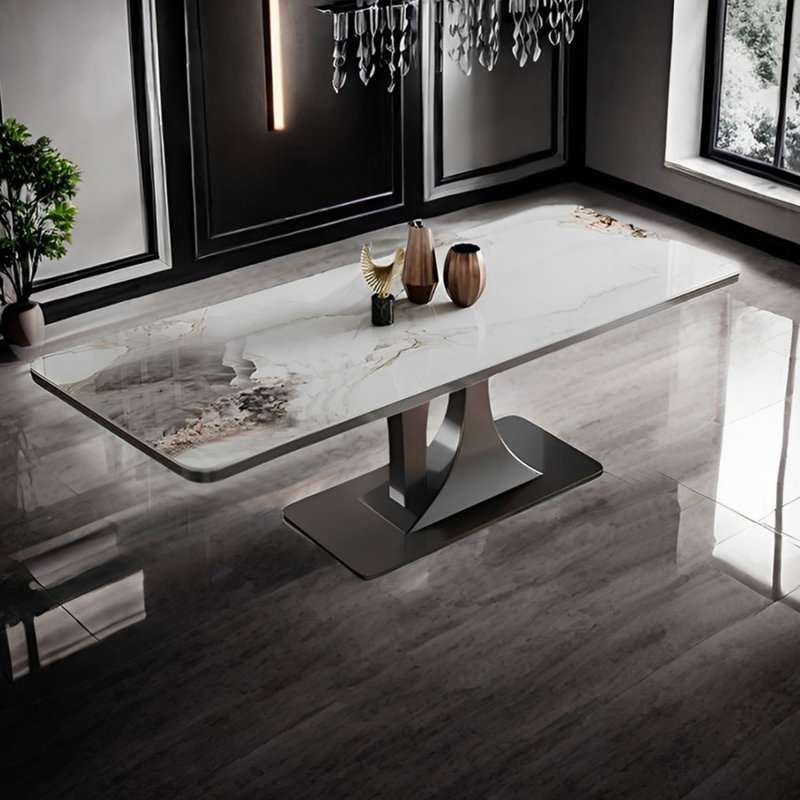 Ensemble de table de salle à manger rectangulaire et chaises, H 29,52 po x L 78,74 po x l 35,43 po