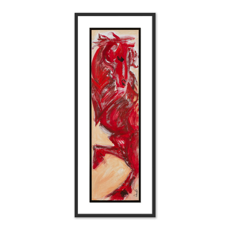 Big Red Print by Donna Bernstein, Black, 40" H x 17" W x 2.5" D