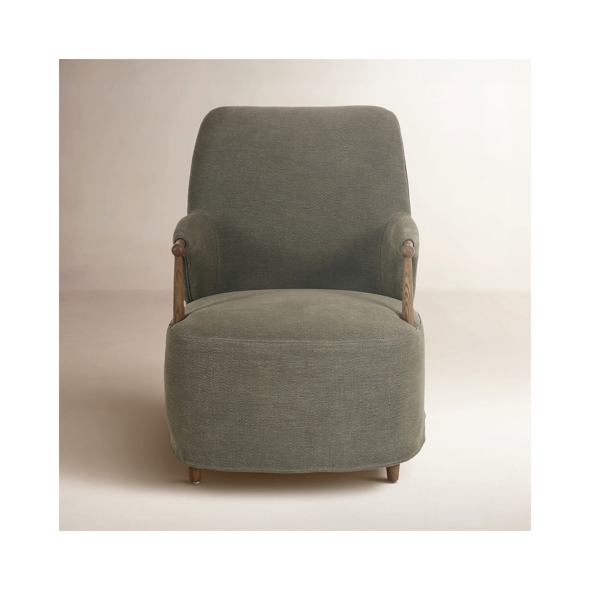 Brently Accent Chair, Green Linen