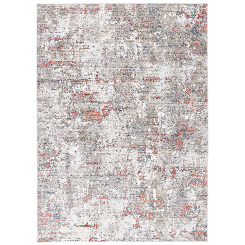 Mackenzie Abstract Light Gray Area Rug, Rectangle 8' x 10'