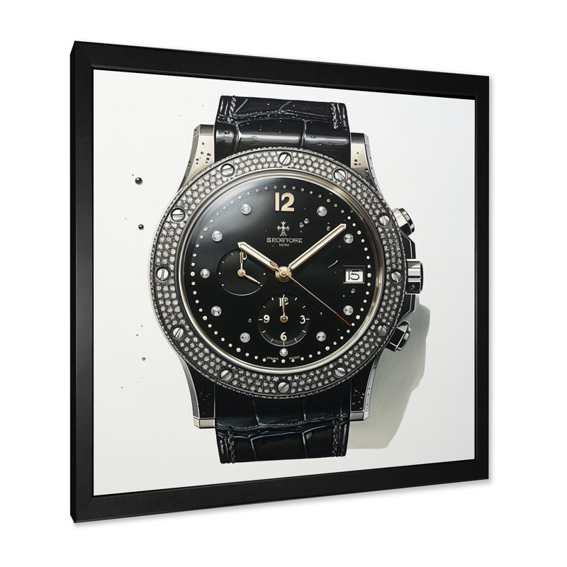 " Minimalism Watch ", 30" H x 30" W x 1" D, Black Single Picture Framed